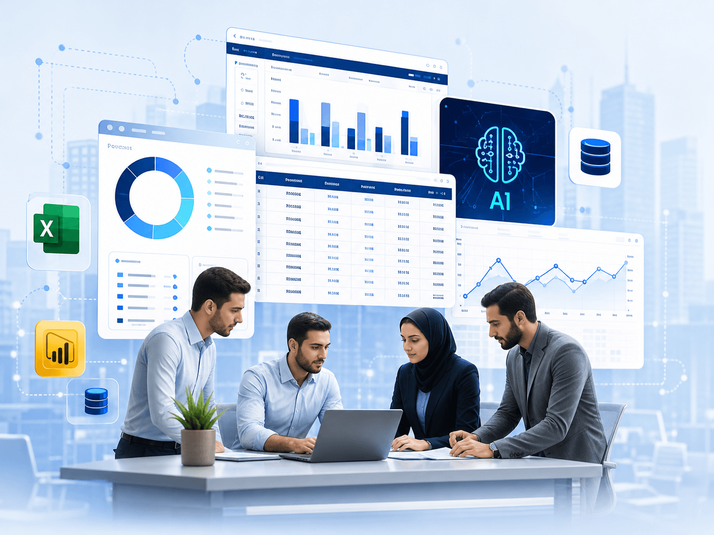 همکاری تیم سازمانی در کنار داشبوردهای تحلیلی